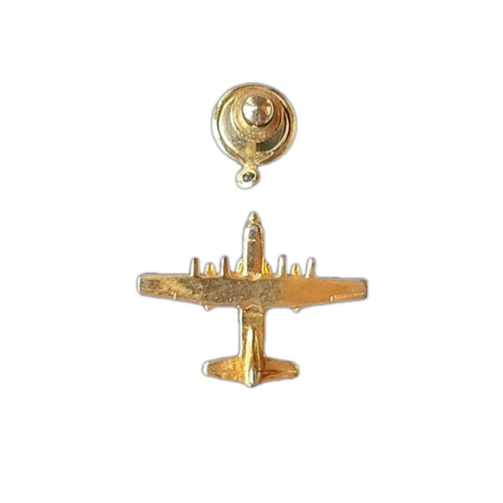 Vintage Goldtone Propeller Aircraft Tie Tack Aviation Plane Lapel Pin